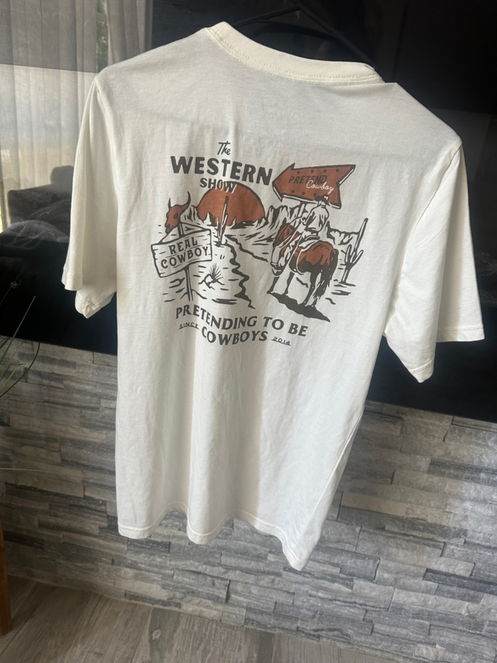 NWOT - The Western Show Logo Short Sleeve Tee - White - Pretending to be Cowboys